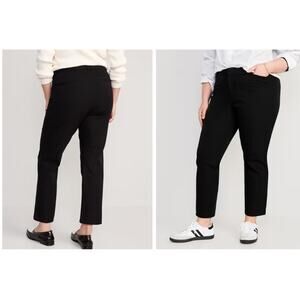 New NWT‎ Old Navy Black High Rise Pixie Straight Slacks Chino Size 14